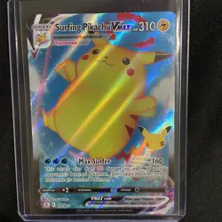 Pokemon HOLO Surfing Pikachu VMAX 009/025- Pokemon 25th Celebrations Card - Image 1