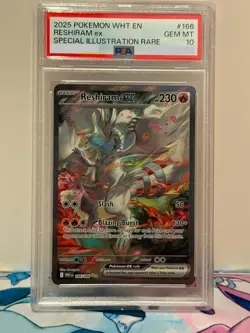 2025 Pokemon Reshiram ex Card Special Illustration Rare GEM MT 10 - Image 1