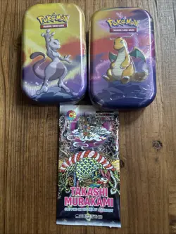 Lot Of 2 Pokemon TCG KANTO Tins and (1) pack of Murakami cards - Image 1