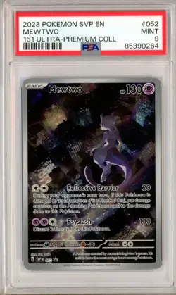 PSA 9 Mewtwo SVP EN 052 Promo 151 Ultra Premium Collection Promo Pokemon Card - Image 1