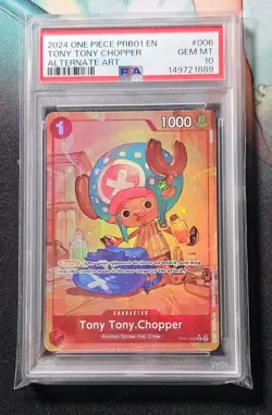 One Piece (PRB01) Tony Tony Chopper ST01-006 Alt Art PSA 10 GEM MT - Image 1