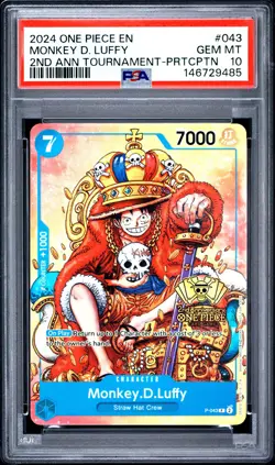 2024 ONE PIECE PROMOS #043 MONKEY D. LUFFY PSA 10 - Image 1