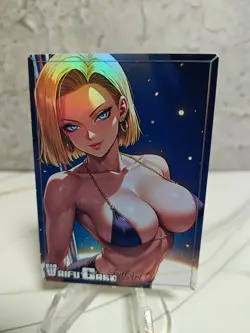 Android 18 DBZ Trading Card Waifu Goddess Story Anime Girl holo Karte Manga Full - Image 1