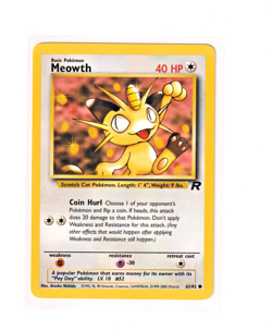 Pokemon Card - Team Rocket 62/82 - MEOWTH (common) **1st Edition** - NM - Image 1