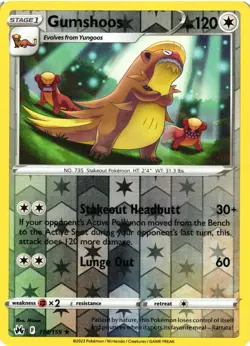 Pokemon TCG Gumshoos 118/159 Rare Crown Zenith Reverse Holo NM - Image 1