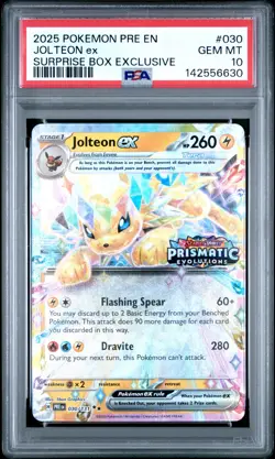 2025 POKEMON PRE EN-PRISMATIC EVOLUTIONS #030 JOLTEON EX PSA 10 - Image 1