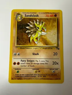 Sandslash 41/62 Uncommon Fossil Pokemon Unlimited Near Mint - Image 1