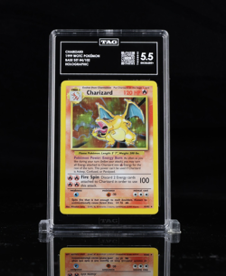 1999 Pokemon Base Set Unlimited Holo Card WOTC #4 Charizard TAG 5.5 Excellent+ - Image 1