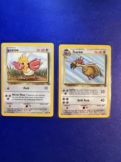 Vintage Pokemon Spearow Fearow Lot Base Set WOTC 1999 62/64 36/64 English - Image 1