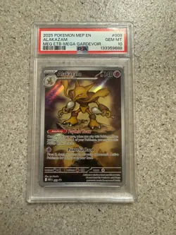 Pokemon TCG Alakazam 009 Mega Evolution Promo PSA 10. NO DAMAGE ON SLAB - Image 1