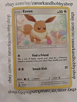 Pokemon Eevee SM184 Black Star Promo LP - Image 1