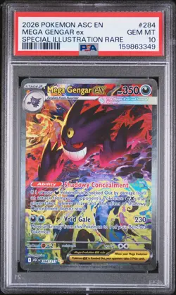 2026 POKEMON ASC EN-ASCENDED HEROES #284 MEGA GENGAR EX PSA 10 - Image 1