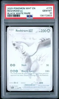 Pokemon Reshiram ex White Flare Black White Rare #173 PSA 10 Gem Mint - Image 1