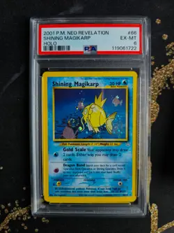 Pokemon TCG Shining Magikarp SWIRL Neo Revelation Holo Card 66/64 PSA 6 - Image 1