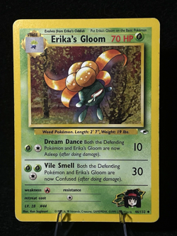 Pokemon Erika’s Gloom 046/132 Gym Heroes WOTC Vintage TCG Card MP - Image 1