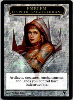Magic the Gathering MTG Elspeth, Knight-Errant Emblem/Soldier Token NM ref.M073 - Image 1