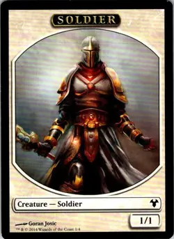 Magic the Gathering MTG Elspeth, Knight-Errant Emblem/Soldier Token NM ref.M073 - Image 2