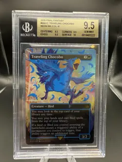 BGS 9.5 Traveling Chocobo, (Borderless / Neon Ink Blue 0551C) FF MTG - Image 1