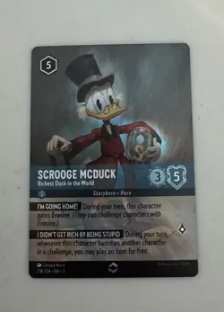NEVER PLAYED Disney Lorcana Scrooge McDuck Enchanted Card 218/204 Richest Duck - Image 1