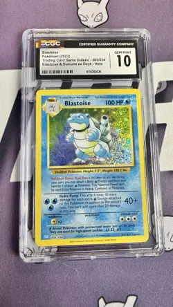 CGC 10 Blastoise 003/034 Trading Card Game Classic Holo - Image 1