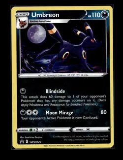 Umbreon SWSH129 - Black Star Promo -Holo Pokemon Card LP - Image 1
