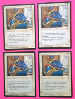 Magic the Gathering MTG Fallen Empires HAND OF JUSTICE X 4 LP/EX RARE 1994 - Image 2
