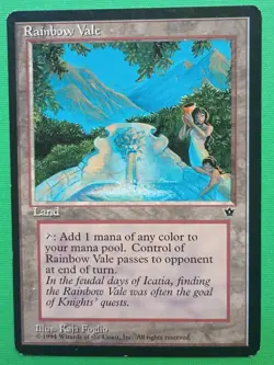 Magic the Gathering MTG Fallen Empires RAINBOW VALE w Edge Ding RARE 1994 Nice! - Image 1