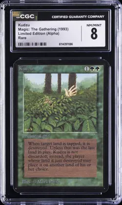 1993 MAGIC: THE GATHERING LIMITED EDITION (ALPHA) RARE KUDZU CGC 8 - Image 1