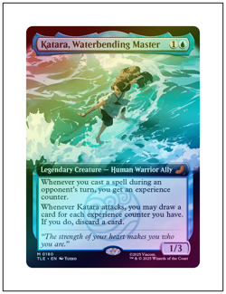 1x Katara, Waterbending Master, Extended Art Foil, Avatar, Magic MTG NM - Image 1