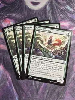 CURIOUS FORAGER x4 mtg NM-M Bloomburrow 4 Unc - Image 1