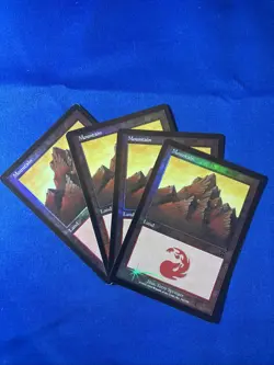 4x FOIL MOUNTAIN x4 343 Mercadian Masques MtG 1NM- 2LP+ 1 LP- - Image 1