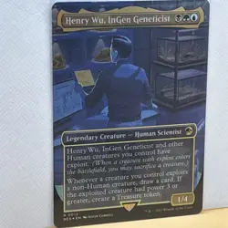 Henry Wu, InGen Geneticist (Borderless) NM Foil 12 Jurassic World MTG - Image 1