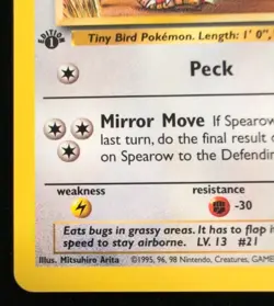 Pokemon TCG Spearow Jungle #62/64 WOTC Vintage 1999 1st Edition - Image 5