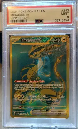 2024 Pokemon Miraidon ex 243/091 SV: Paldean Fates Hyper Rare PSA 9 MINT - Image 3
