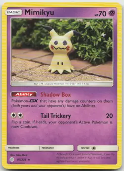 Mimikyu 97/236 Yuka Morii Art Rare Cosmic Eclipse Pokemon TCG NM - Image 1