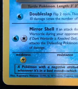 Pokemon Team Rocket 46/82 Dark Wartortle 1st Edition - Image 5