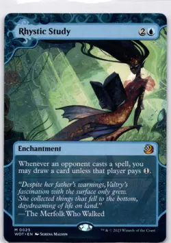 MTG Rhystic Study Wilds of Eldraine: Enchanting Tales NM M Magic - Image 1