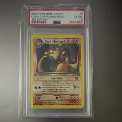 PSA 6 Dark Charizard 1st Edition Holo Team Rocket 2000 #4/82 Pokemon TCG - Image 1