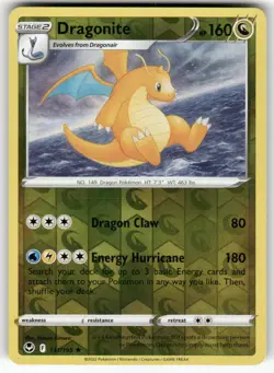 Dragonite 131/195 Holo Rare Silver Tempest Pokemon Reverse Holo Near Mint - Image 1