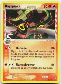 Rayquaza 26/110 Rare Holon Phantoms Pokemon Lightly Played - READ DESCRIPTION - Image 1
