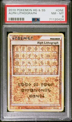 2010 POKEMON HEARTGOLD & SOULSILVER ALPH LITHOGRAPH #ONE PSA 8 - Image 1