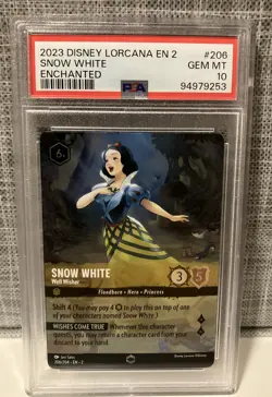 Disney Lorcana TCG Rise Floodborn Snow White Well Wisher Enchanted PSA 10 - Image 1