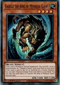 Yugioh Gazelle the King of Mythical Claws DUNE-EN003 1st Edition Super Rare NM - Image 1