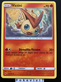 Carte Pokemon VICTINI 49/214 RARE Soleil et Lune 8 SL8 Tonnerre Perdu FR NEUF - Image 1