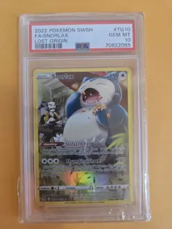 Pokemon Snorlax Trainer Gallery Lost Origin #TG10/GG30 PSA 10 - Image 1