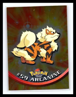 💥 2000 Topps Pokemon TV Arcanine Rainbow Holo Animation Series Blue Logo # 59 - Image 1