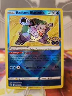 Radiant Blastoise #018 SW&SH Pokemon Go Near Mint - Image 1