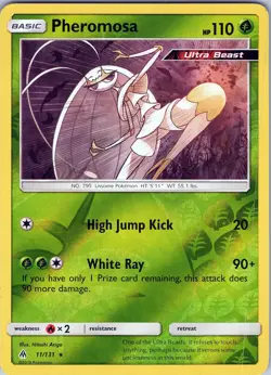 Pheromosa 11/131 Rare - Pokemon TCG SM: Forbidden Light - Reverse Holo (NM) - Image 1