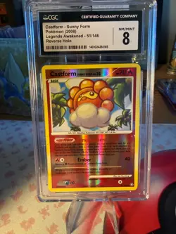 Pokemon Card Castform Sunny Form Reverse Holo CGC 9 Legends Awakened 51/146 2008 - Image 1