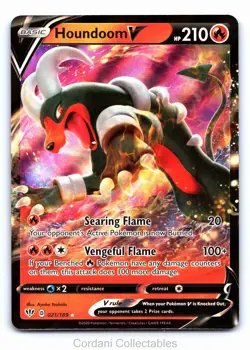 Houndoom V 021/189 - Darkness Ablaze - Pokemon Card - Near Mint - Image 1